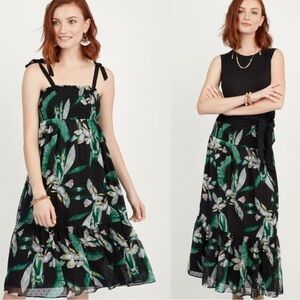 Stella & Dot Maette Green Floral Dress Size Medium